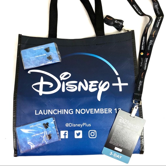 Disney New D23 Expo 2019 Pins Bag Lanyard Lot Limited Ed BB-8 Sorcerer Mickey - Picture 15 of 17
